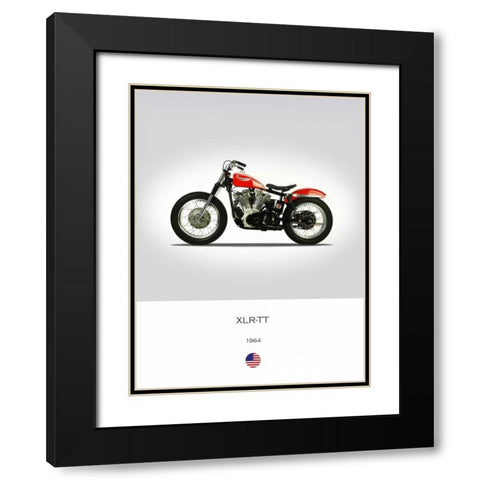 Harley Davidson XLR TT 1964 Black Modern Wood Framed Art Print with Double Matting by Rogan, Mark