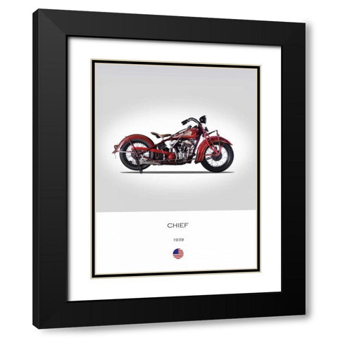 Indian Chief 1939 Black Modern Wood Framed Art Print with Double Matting by Rogan, Mark