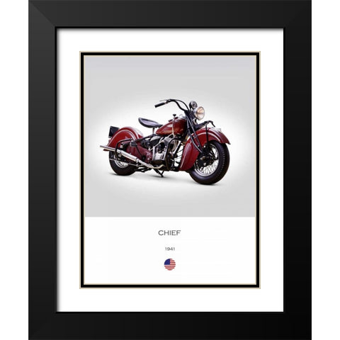 Indian Chief 1941 Black Modern Wood Framed Art Print with Double Matting by Rogan, Mark