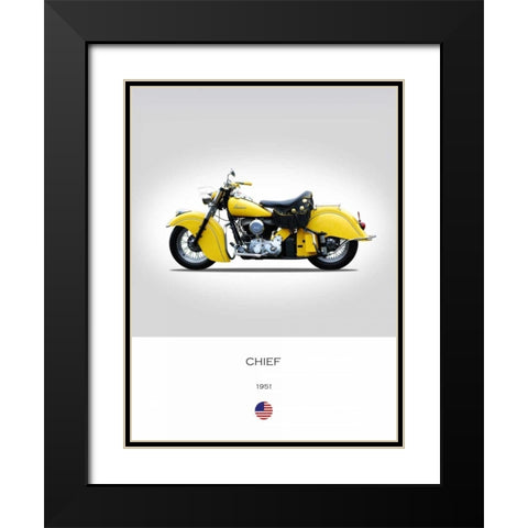 Indian Chief 1951 Black Modern Wood Framed Art Print with Double Matting by Rogan, Mark