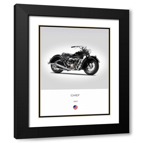 Indian Chief Type 347 1947 Black Modern Wood Framed Art Print with Double Matting by Rogan, Mark