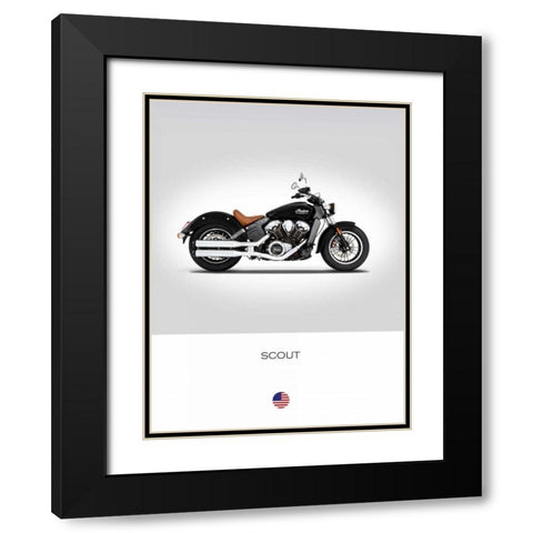 Indian Scout 2016 Black Modern Wood Framed Art Print with Double Matting by Rogan, Mark