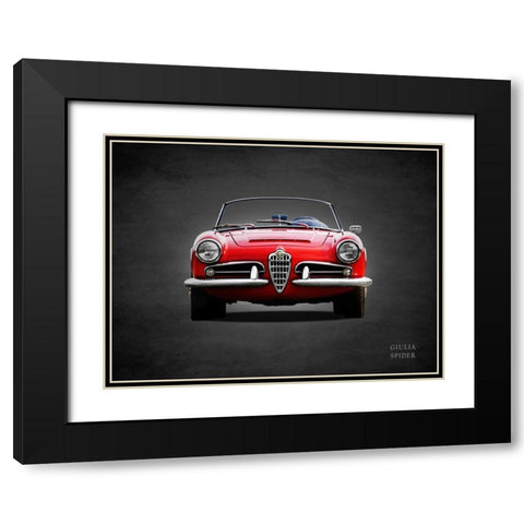 Alfa Giulia 1600 Spider 1964 Black Modern Wood Framed Art Print with Double Matting by Rogan, Mark