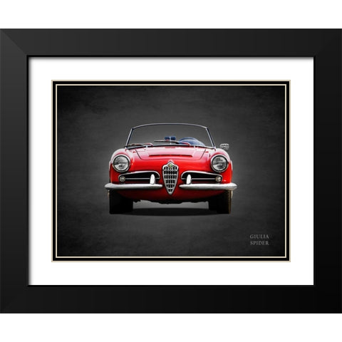 Alfa Giulia 1600 Spider 1964 Black Modern Wood Framed Art Print with Double Matting by Rogan, Mark