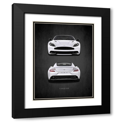 Aston Martin Vanquish Black Modern Wood Framed Art Print with Double Matting by Rogan, Mark