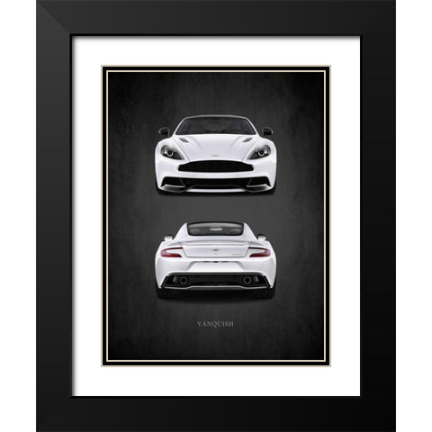 Aston Martin Vanquish Black Modern Wood Framed Art Print with Double Matting by Rogan, Mark