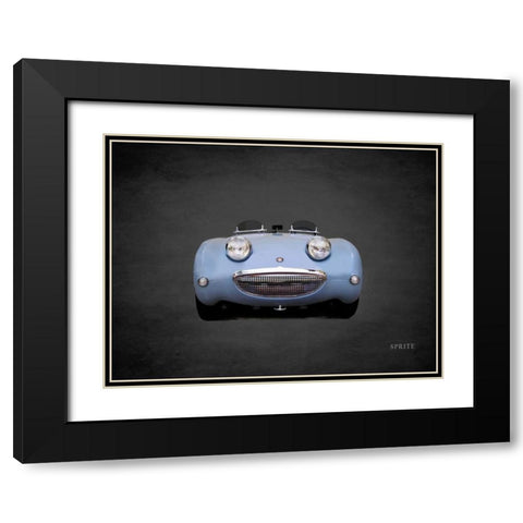 Austin-Healey Sprite Mk1 Black Modern Wood Framed Art Print with Double Matting by Rogan, Mark