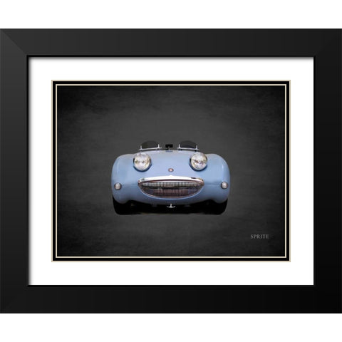 Austin-Healey Sprite Mk1 Black Modern Wood Framed Art Print with Double Matting by Rogan, Mark