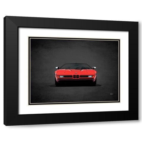 BMW M1 1979 Black Modern Wood Framed Art Print with Double Matting by Rogan, Mark
