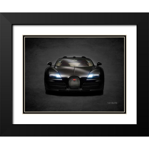 Bugatti Veyron Black Modern Wood Framed Art Print with Double Matting by Rogan, Mark