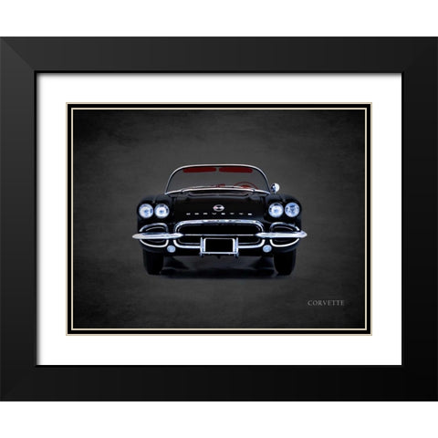 Chevrolet Corvette 1962 Black Modern Wood Framed Art Print with Double Matting by Rogan, Mark