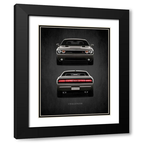 Dodge Challenger RT Black Modern Wood Framed Art Print with Double Matting by Rogan, Mark