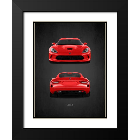 Dodge Viper Black Modern Wood Framed Art Print with Double Matting by Rogan, Mark