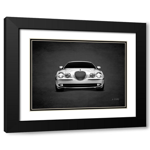 Jaguar S-Type Black Modern Wood Framed Art Print with Double Matting by Rogan, Mark