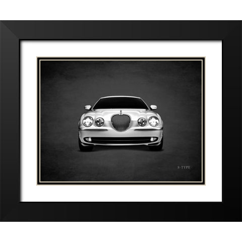 Jaguar S-Type Black Modern Wood Framed Art Print with Double Matting by Rogan, Mark