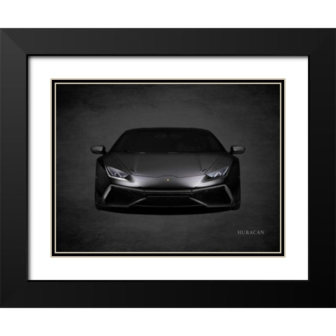 Lamborghini Huracan Black Modern Wood Framed Art Print with Double Matting by Rogan, Mark
