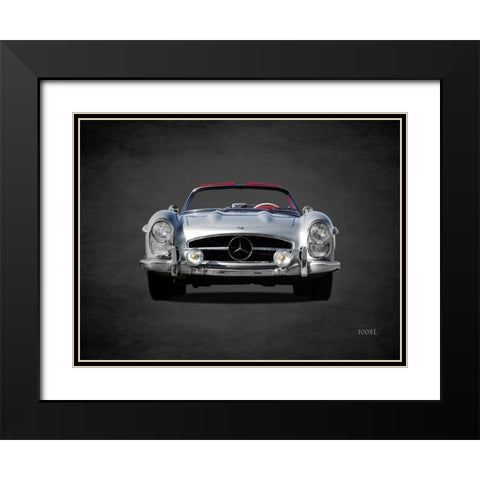 Mercedes Benz 300SL 1958 Black Modern Wood Framed Art Print with Double Matting by Rogan, Mark