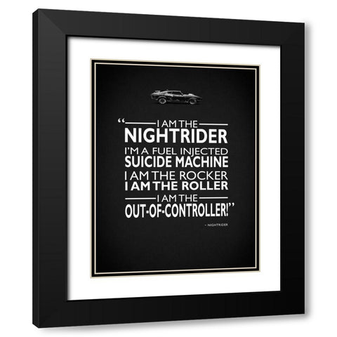 Mad Max I Am The Nightrider Black Modern Wood Framed Art Print with Double Matting by Rogan, Mark