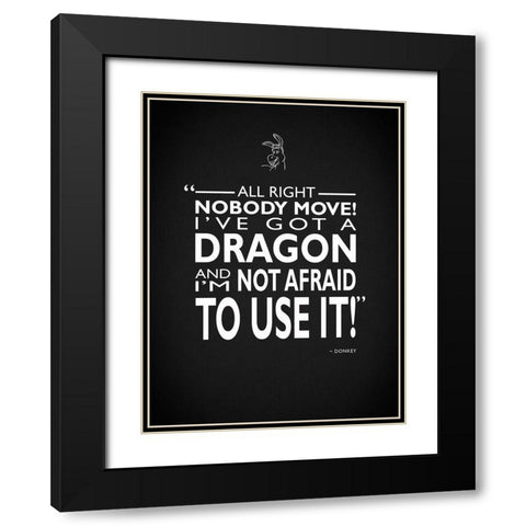 Shrek Ive Got A Dragon Black Modern Wood Framed Art Print with Double Matting by Rogan, Mark