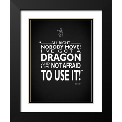 Shrek Ive Got A Dragon Black Modern Wood Framed Art Print with Double Matting by Rogan, Mark