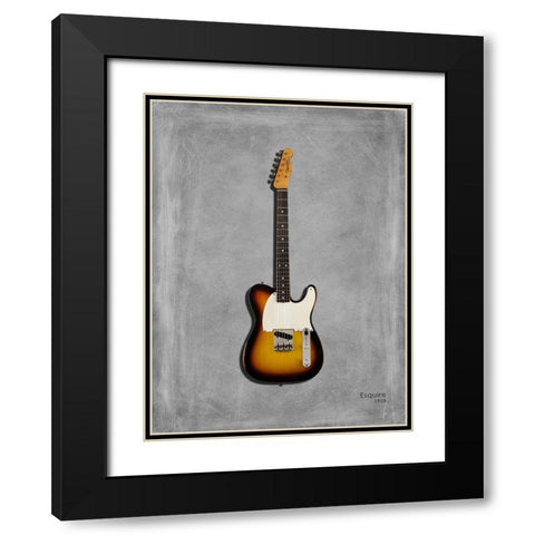 Fender Equire 59 Black Modern Wood Framed Art Print with Double Matting by Rogan, Mark