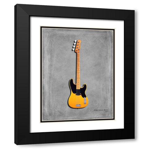 Fender Precision Bass 51 Black Modern Wood Framed Art Print with Double Matting by Rogan, Mark