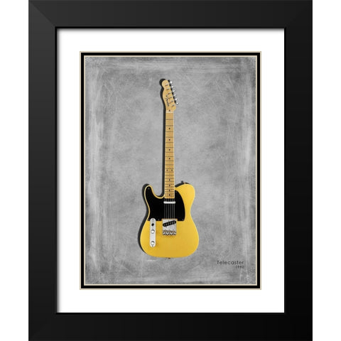 Fender Telecaster 52 Black Modern Wood Framed Art Print with Double Matting by Rogan, Mark