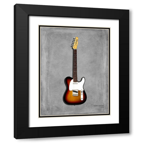 Fender Telecaster 64 Black Modern Wood Framed Art Print with Double Matting by Rogan, Mark