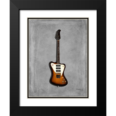 Gibson Firebird 65 Black Modern Wood Framed Art Print with Double Matting by Rogan, Mark