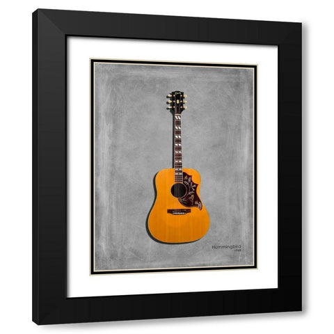 Gibson Hummingbird 1968 Black Modern Wood Framed Art Print with Double Matting by Rogan, Mark
