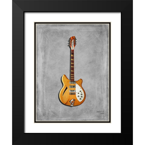 Rickenbacker 360 12 Black Modern Wood Framed Art Print with Double Matting by Rogan, Mark