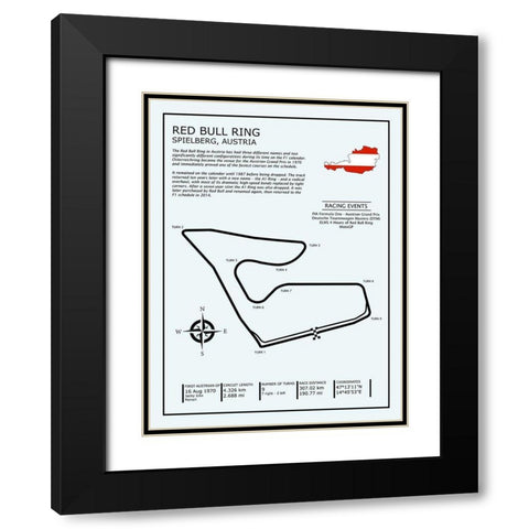 Red Bull Ring Austria Black Modern Wood Framed Art Print with Double Matting by Rogan, Mark