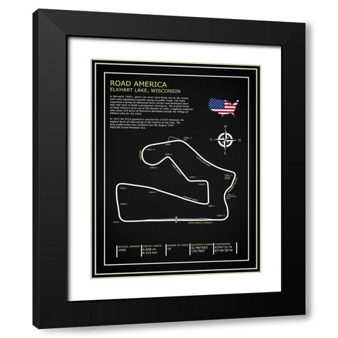 Road America BL Black Modern Wood Framed Art Print with Double Matting by Rogan, Mark