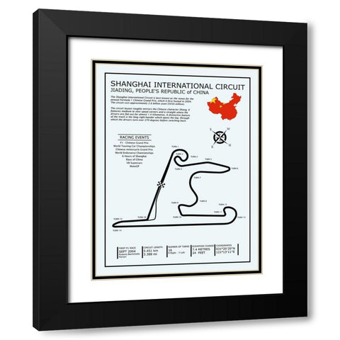 Sepang Intl. Circuit Black Modern Wood Framed Art Print with Double Matting by Rogan, Mark