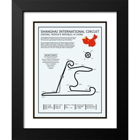 Sepang Intl. Circuit Black Modern Wood Framed Art Print with Double Matting by Rogan, Mark