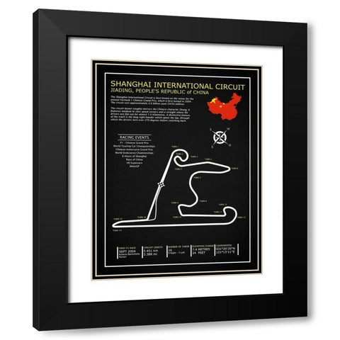 Sepang Intl. Circuit BL Black Modern Wood Framed Art Print with Double Matting by Rogan, Mark
