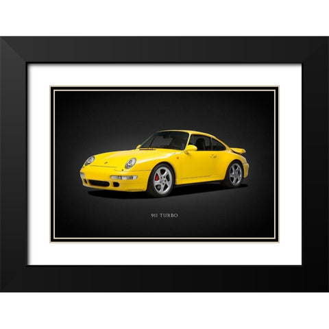 Porsche 911 Turbo 993 1997 Black Modern Wood Framed Art Print with Double Matting by Rogan, Mark