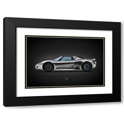 Porsche 918 Black Modern Wood Framed Art Print with Double Matting by Rogan, Mark