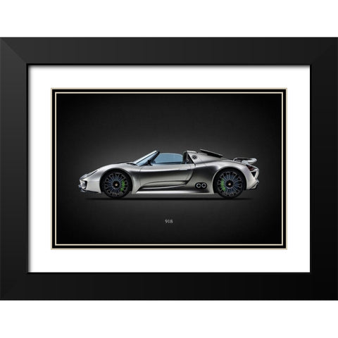 Porsche 918 Black Modern Wood Framed Art Print with Double Matting by Rogan, Mark