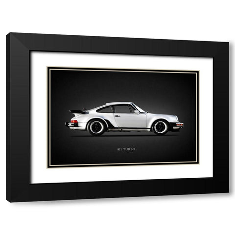 Porsche 930 911 Turbo 1984 Black Modern Wood Framed Art Print with Double Matting by Rogan, Mark