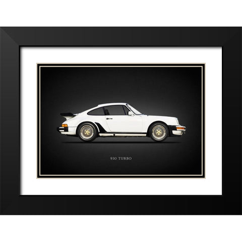 Porsche 930 Turbo 1978 Black Modern Wood Framed Art Print with Double Matting by Rogan, Mark