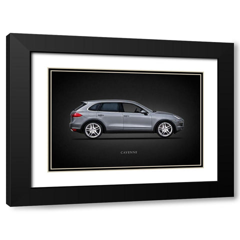 Porsche Cayenne Black Modern Wood Framed Art Print with Double Matting by Rogan, Mark