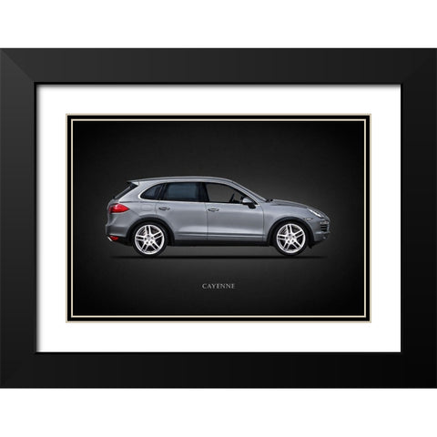 Porsche Cayenne Black Modern Wood Framed Art Print with Double Matting by Rogan, Mark