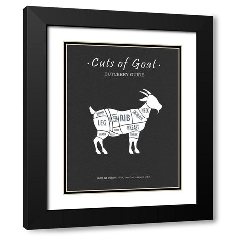 Butchery Goat Black Modern Wood Framed Art Print with Double Matting by Rogan, Mark