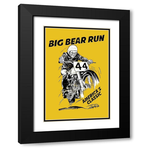 Big Bear Run Black Modern Wood Framed Art Print with Double Matting by Rogan, Mark
