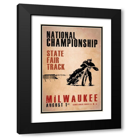 NationalChamps Milwaukee Black Modern Wood Framed Art Print with Double Matting by Rogan, Mark