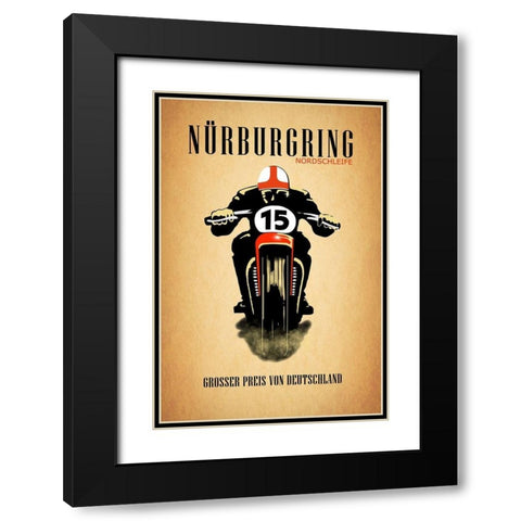 Nurburgring Nordschleife Black Modern Wood Framed Art Print with Double Matting by Rogan, Mark