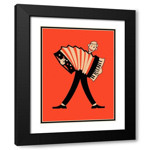 The Accordion  Black Modern Wood Framed Art Print with Double Matting by Rogan, Mark