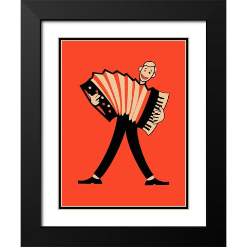 The Accordion  Black Modern Wood Framed Art Print with Double Matting by Rogan, Mark