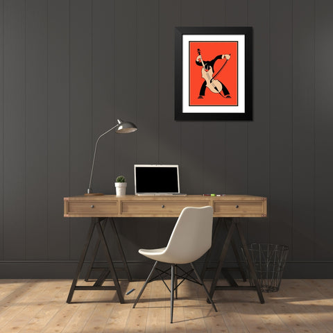 The Cello  Black Modern Wood Framed Art Print with Double Matting by Rogan, Mark